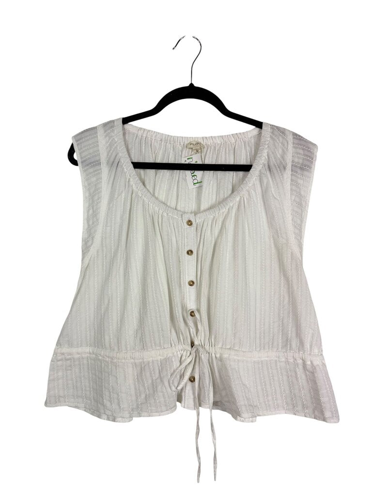 PILCRO COTTON BUTTON BLOUSE
