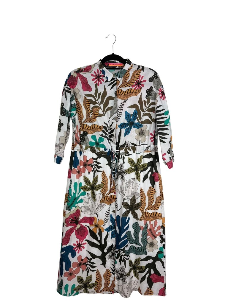 VILAGALLO LEAF PATTERN DRESS