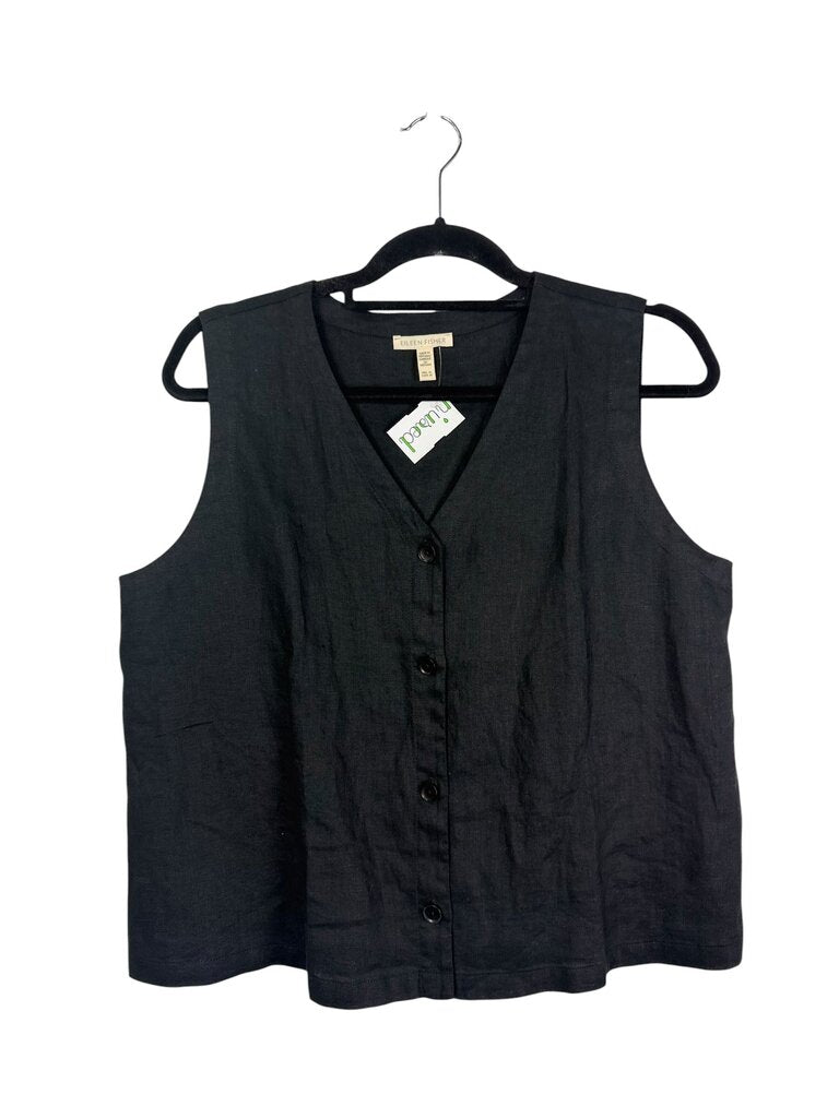 EILEEN FISHER LINEN BUTTON VEST