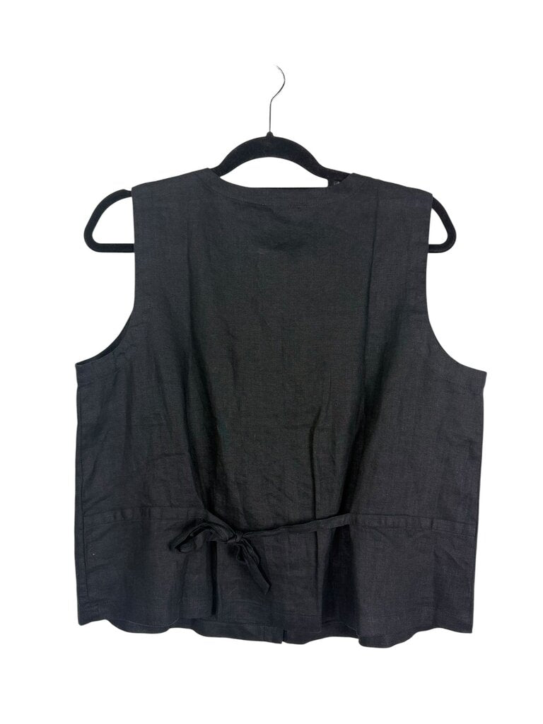EILEEN FISHER LINEN BUTTON VEST