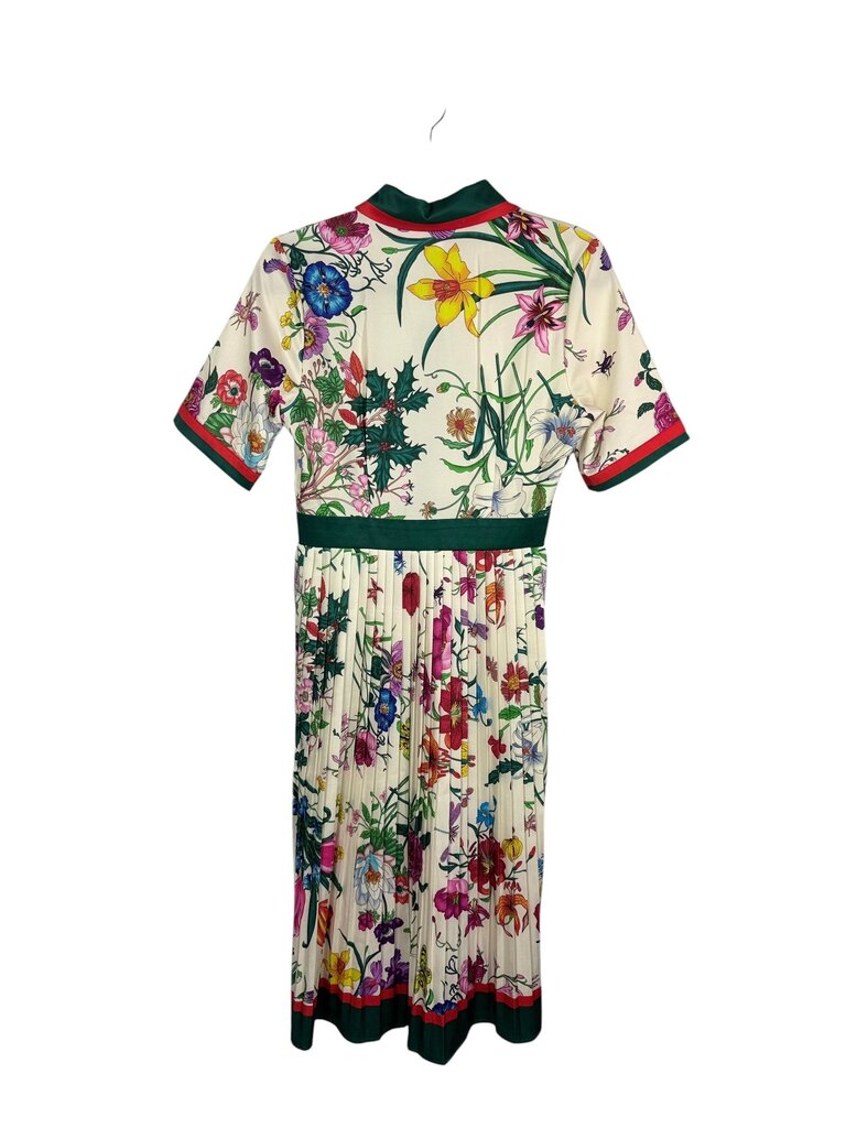 DALIA MACPHEE PLEATED FLORAL DRESS