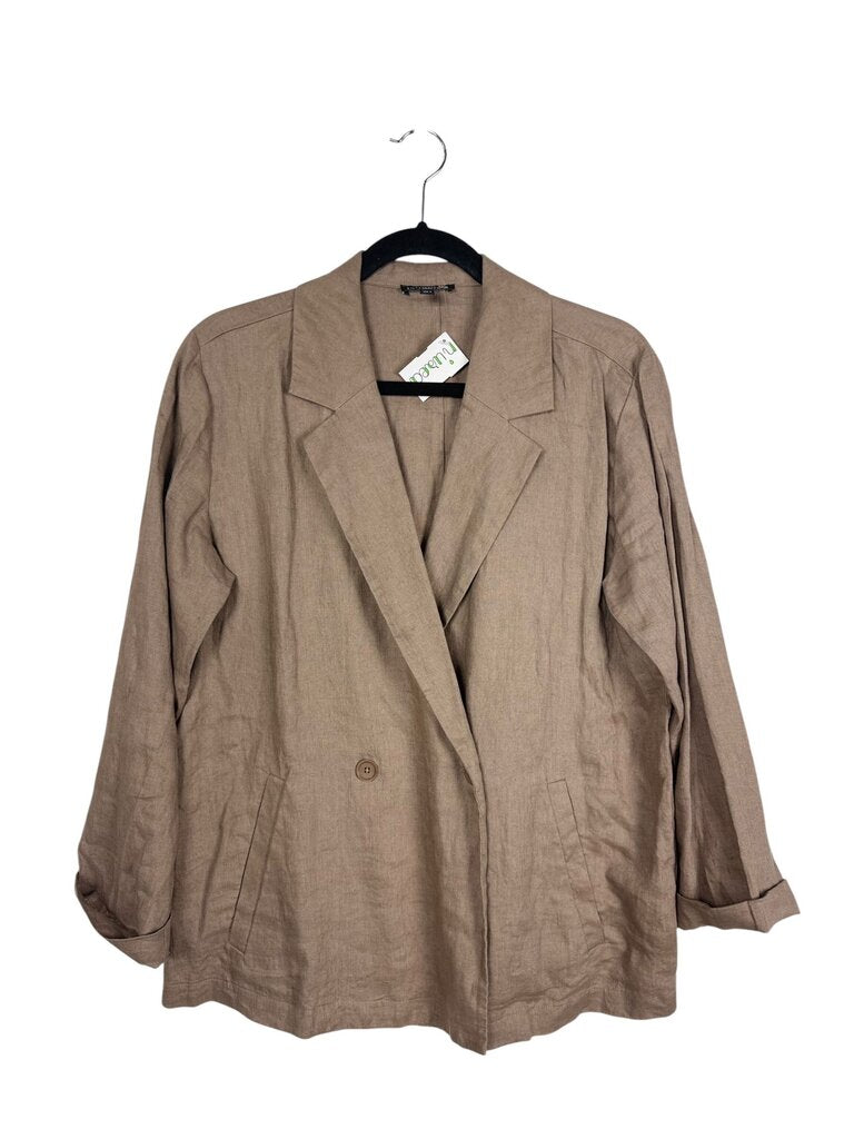 EILEEN FISHER 100% ORGANIC LINEN BLAZER