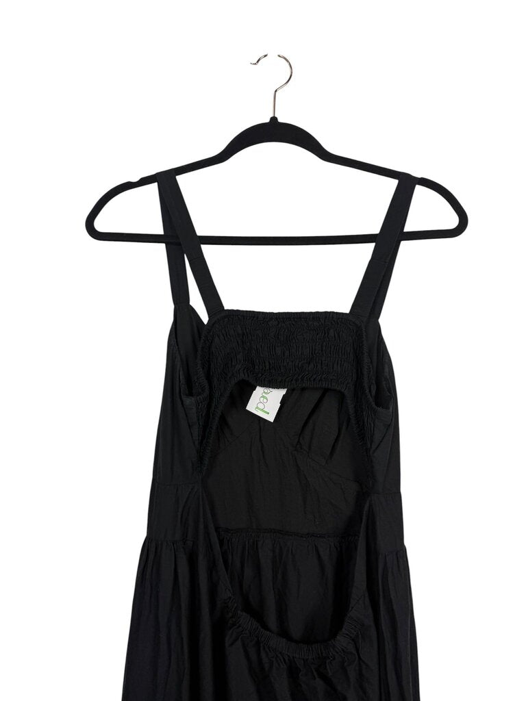 loft black and white dress LOFT TIERED MIDI DRESS