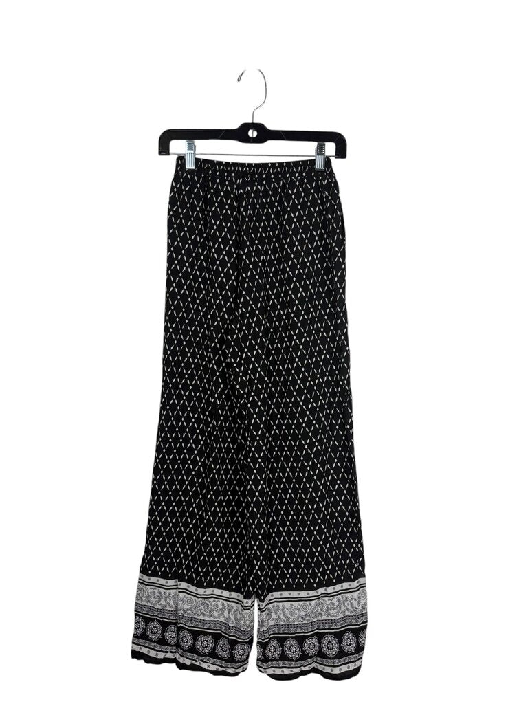 H&M PAISLEY & GEO WIDE LEG PANTS