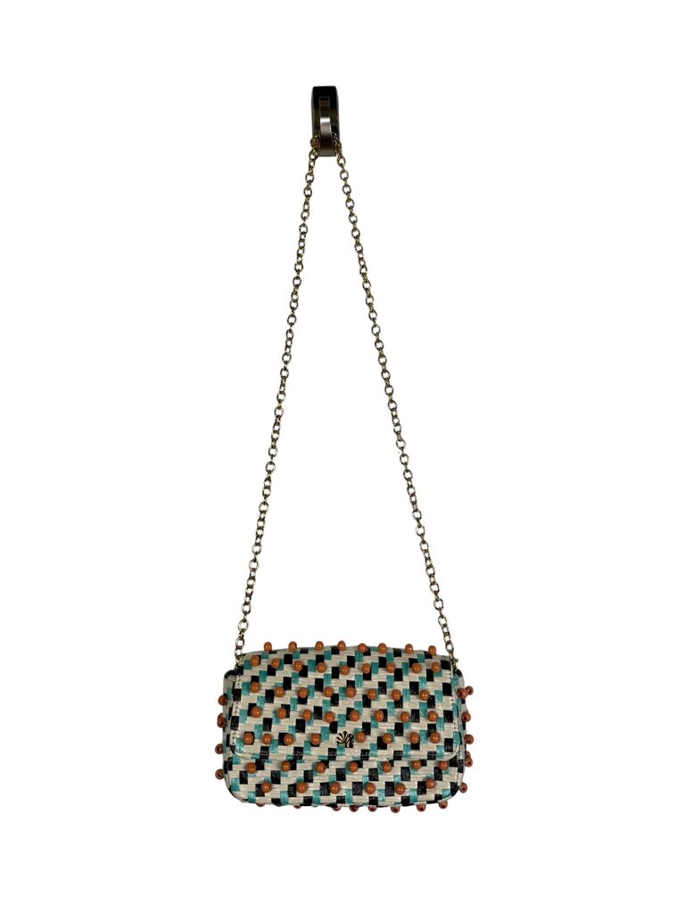 LELE SADOUGHI BELEN RAFFIA WOVEN CROSSBODY