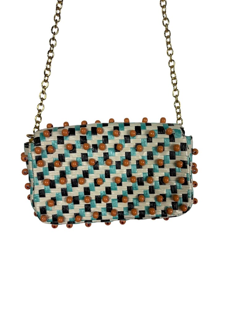 LELE SADOUGHI BELEN RAFFIA WOVEN CROSSBODY