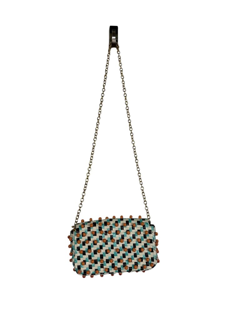 LELE SADOUGHI BELEN RAFFIA WOVEN CROSSBODY