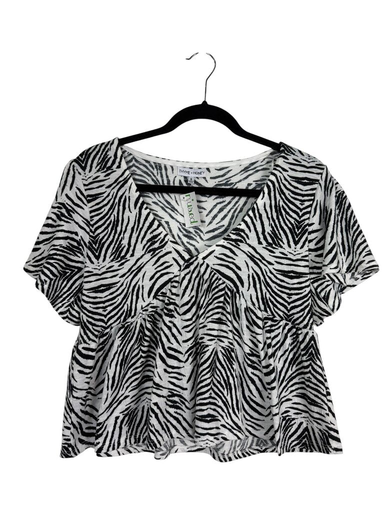 THYME + HONEY ZEBRA PRINT TOP