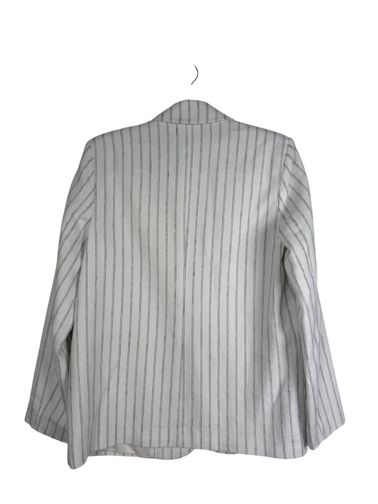 ABERCROMBIE & FITCH PINSTRIPE LINEN BLAZER