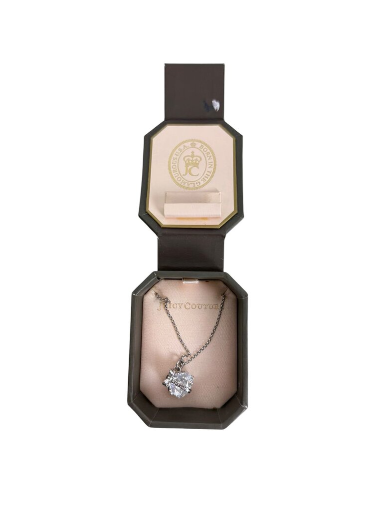 JUICY COUTURE CRYSTAL BOW HEART NECKLACE