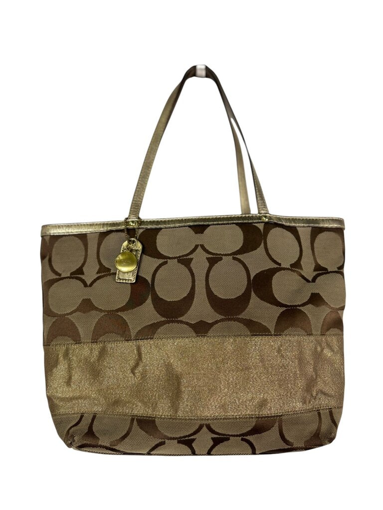 COACH SHIMMER FABRIC MONOGRAM SMALL TOTE