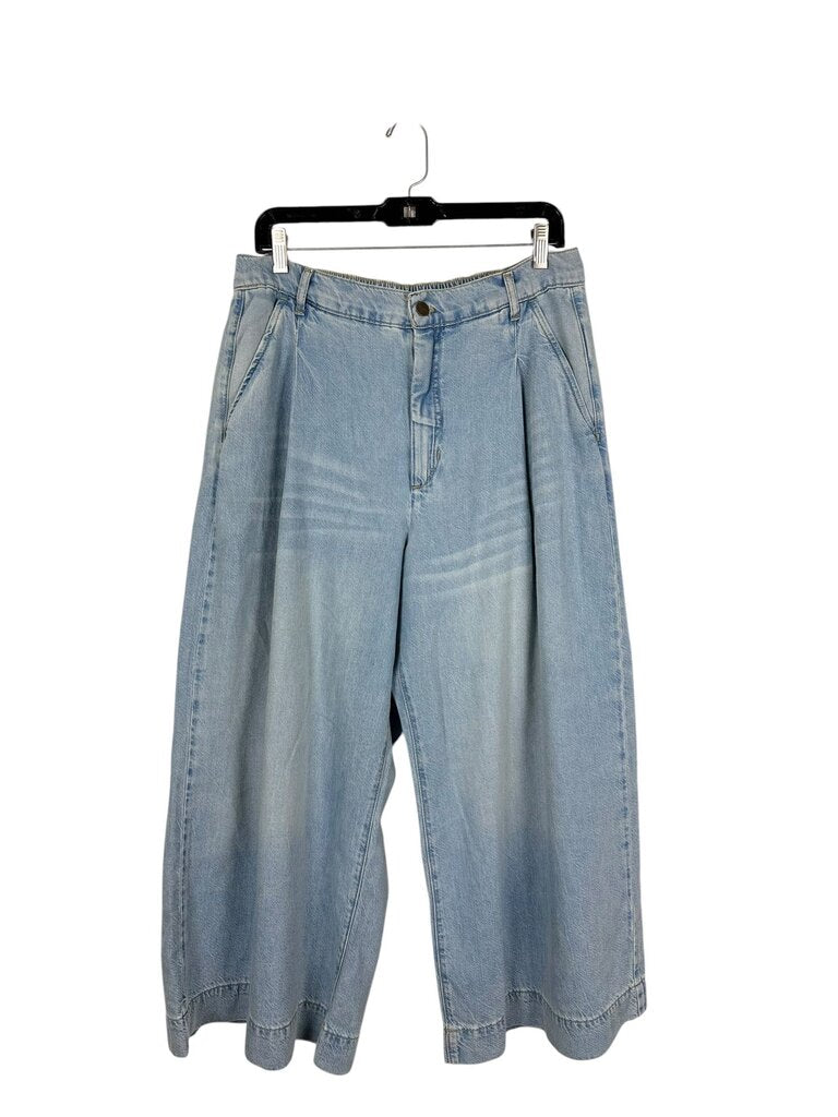 PILCRO DENIM WIDE LEG CAPRIS