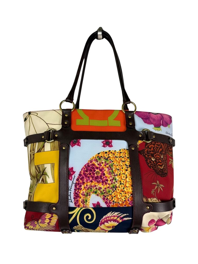 SALVATORE FERRAGAMO NYLON PRINTED TOTE