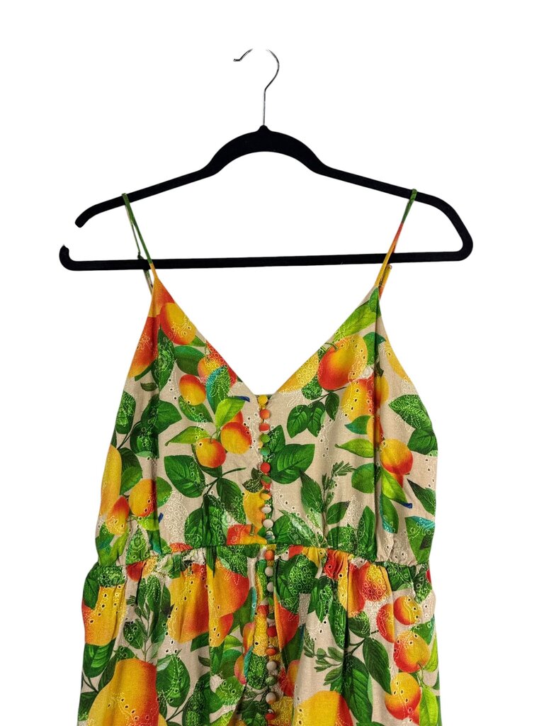 FARM RIO ORANGE PRINT EYELET DRESS