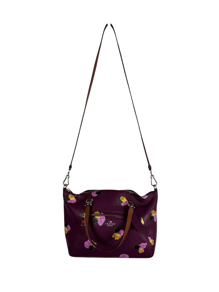 COACH PEBBLE LEATHER FLORAL SATCHEL