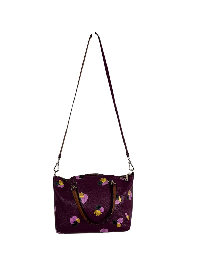 COACH PEBBLE LEATHER FLORAL SATCHEL