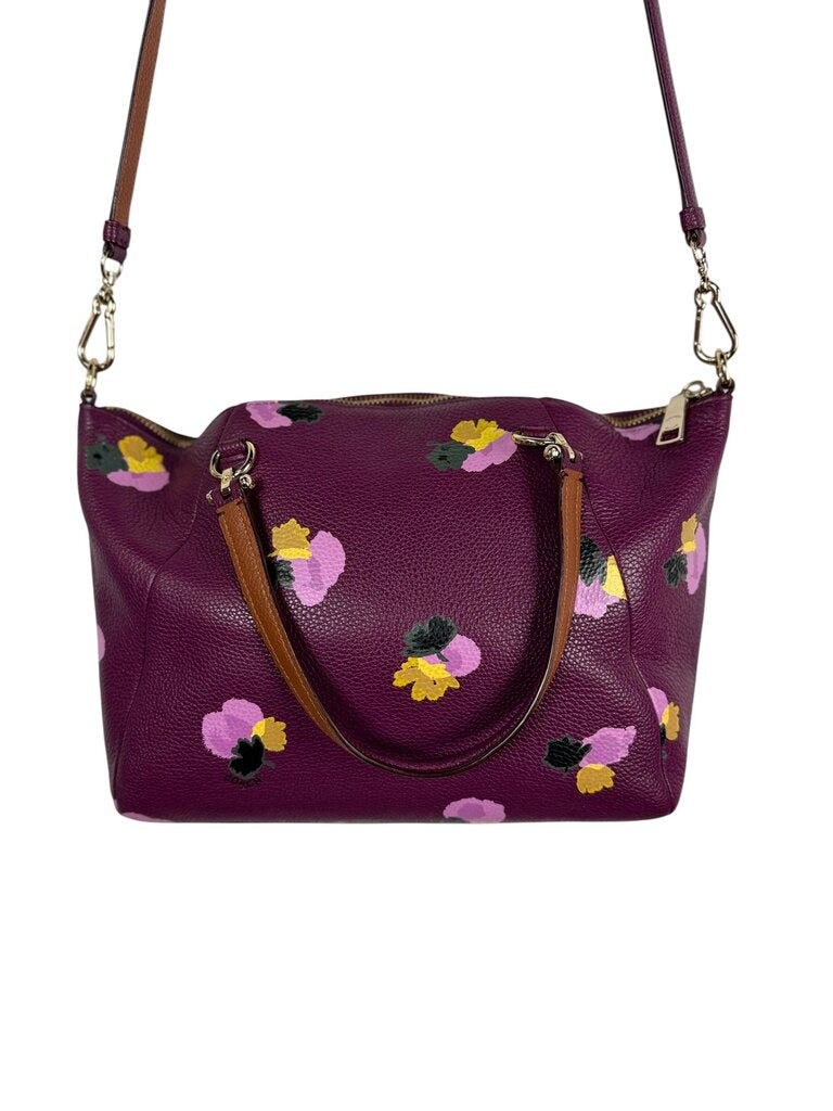 COACH PEBBLE LEATHER FLORAL SATCHEL