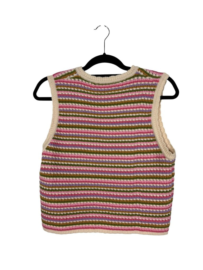 THML STRIPED SLEEVELESS SWEATER