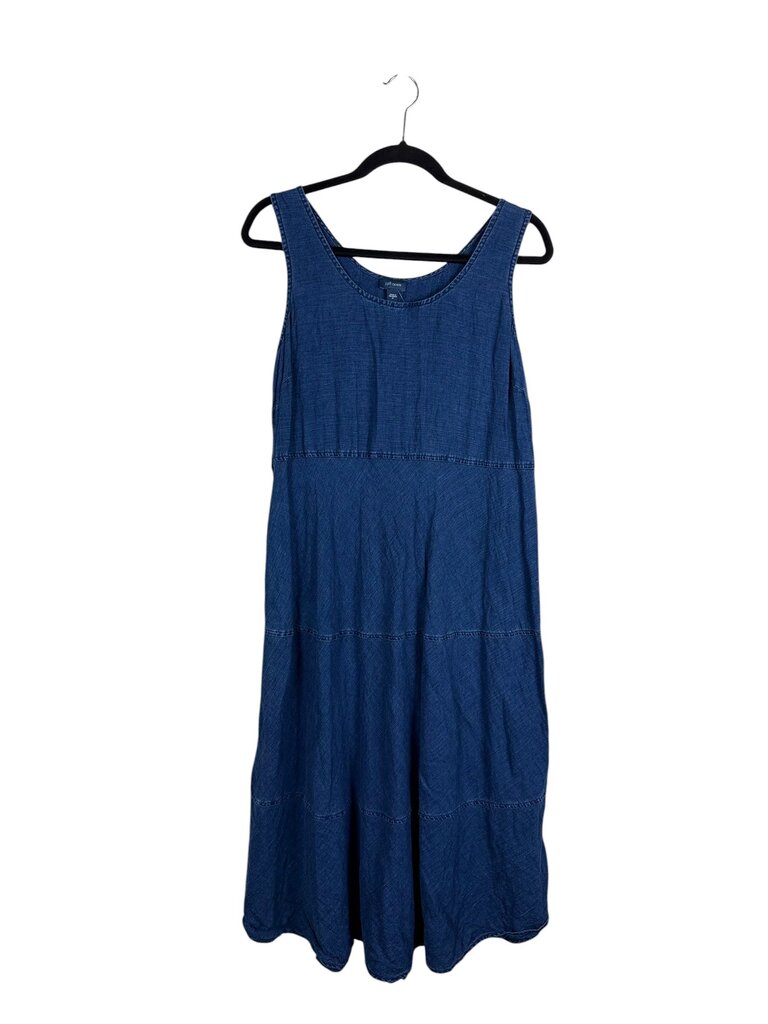 J.JILL DENIM TIERED MIDI DRESS