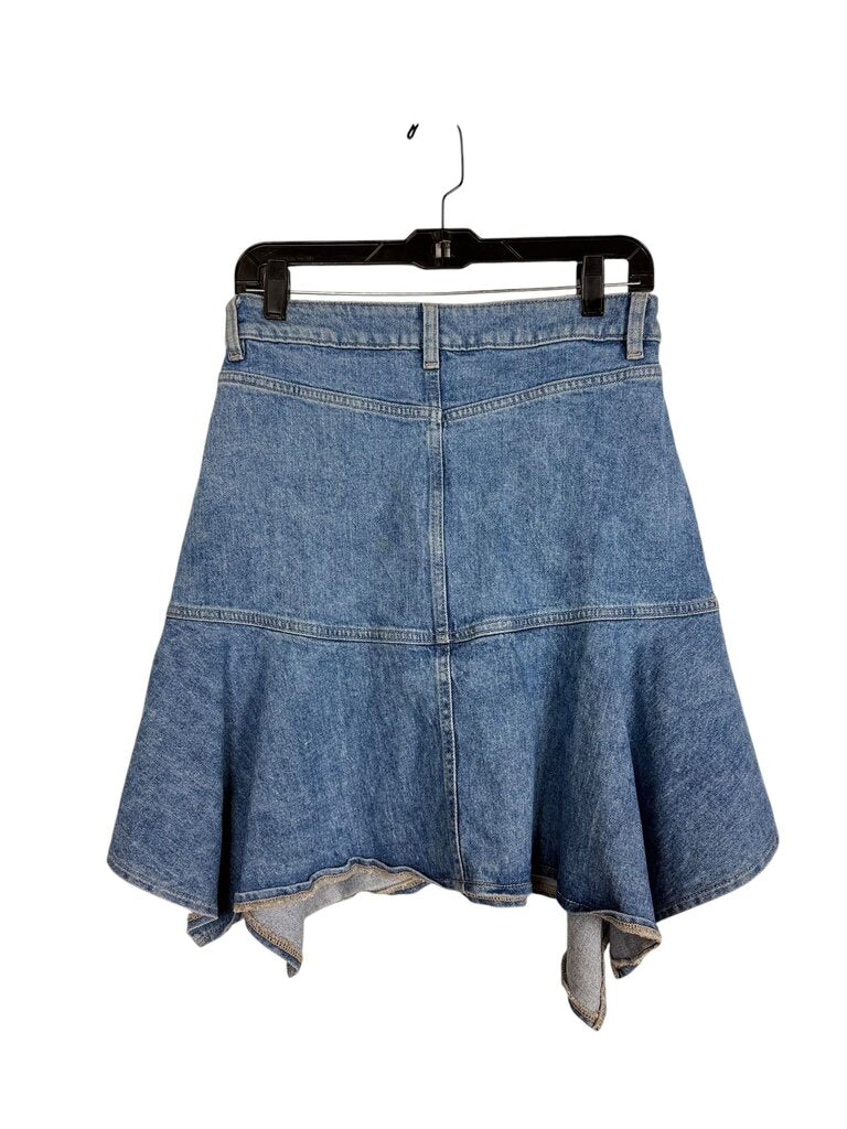 WARP + WEFT ASYM HEM DENIM SKIRT