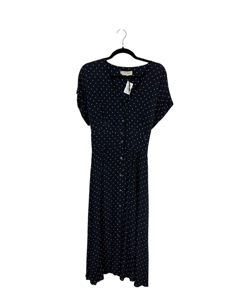 HOBBS BELTED POLKA DOT MIDI DRESS