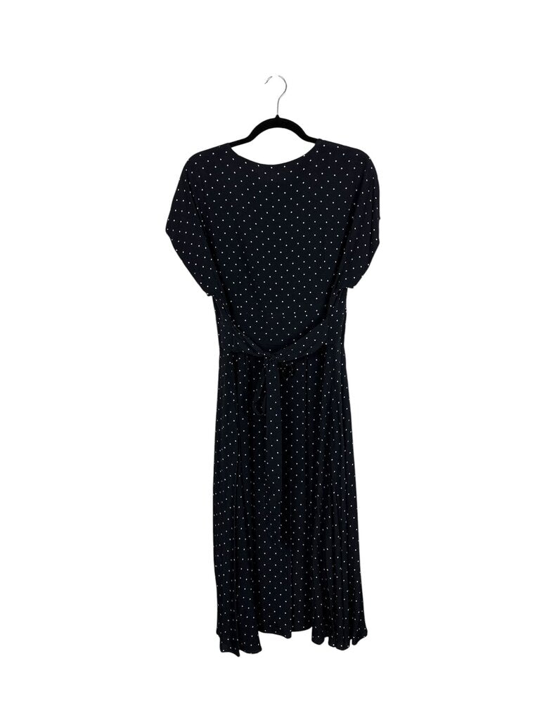 HOBBS BELTED POLKA DOT MIDI DRESS