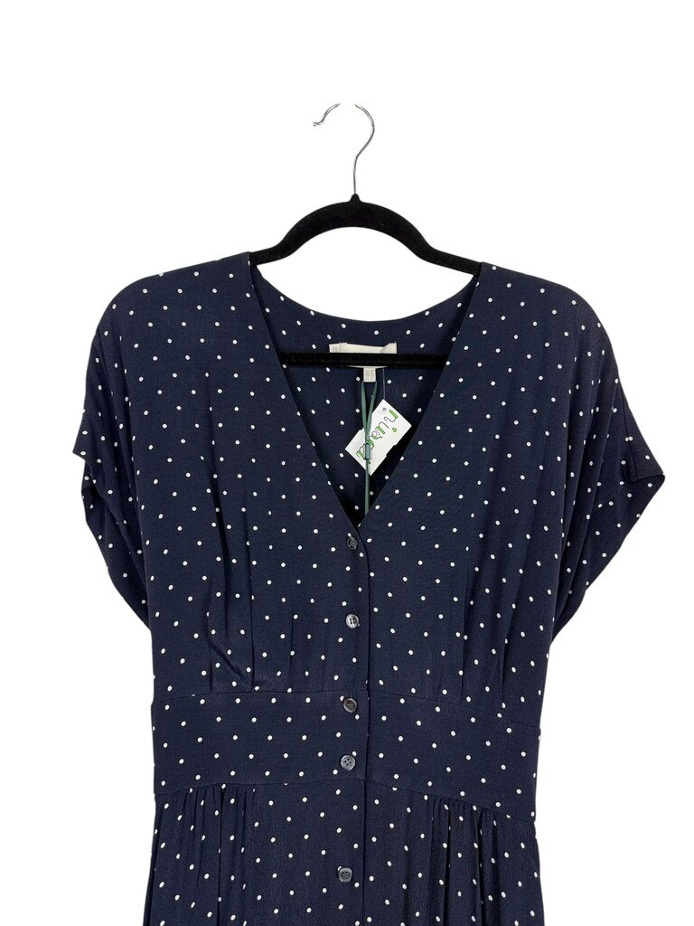 HOBBS BELTED POLKA DOT MIDI DRESS