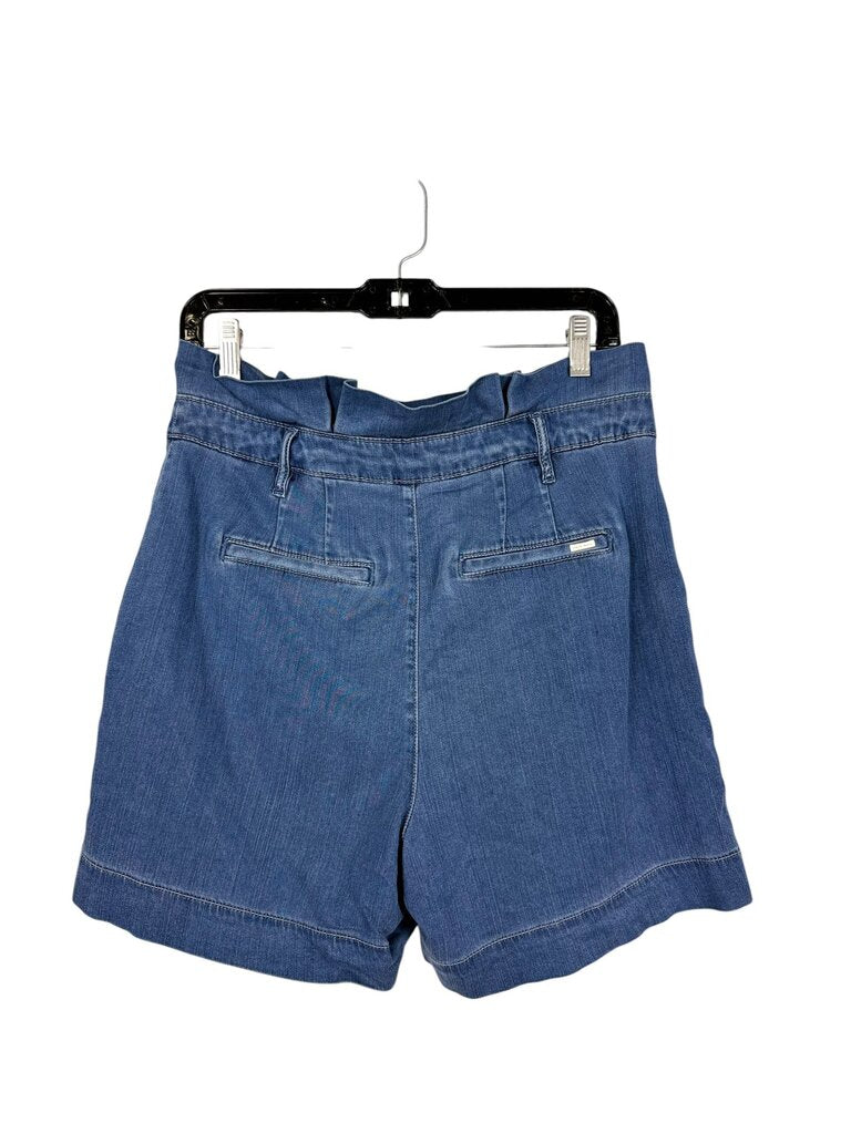 WHBM PAPERBAG WAIST CHAMBRAY SHORTS
