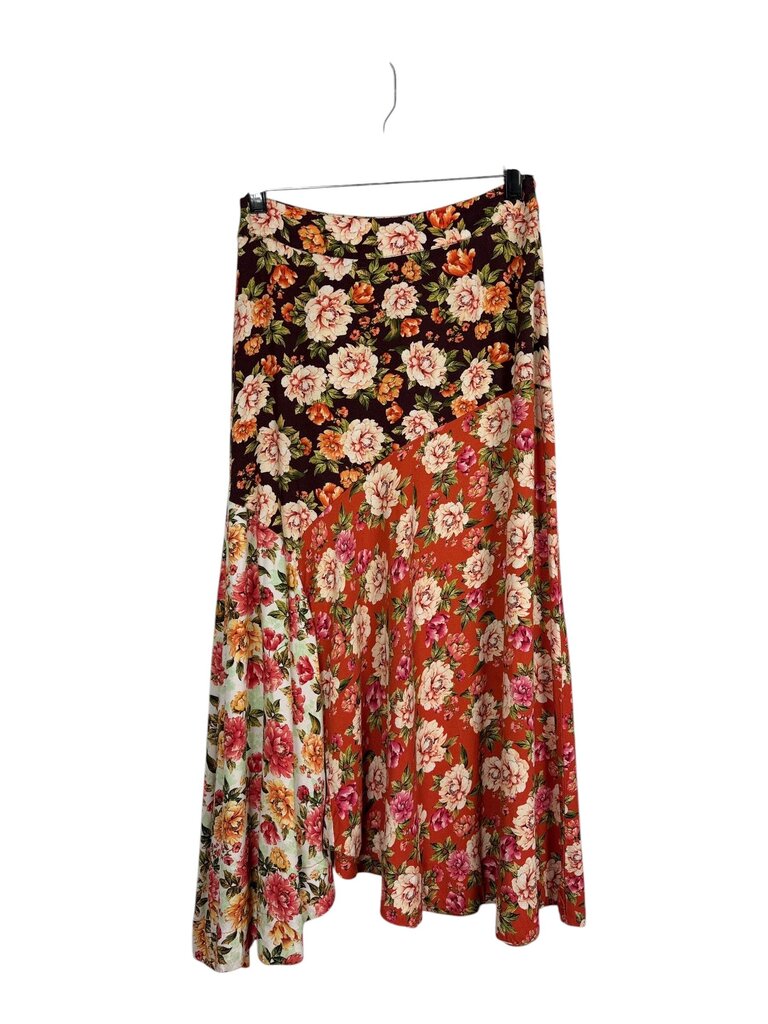 FARM RIO ASYMETRICAL FLORAL MIDI SKIRT