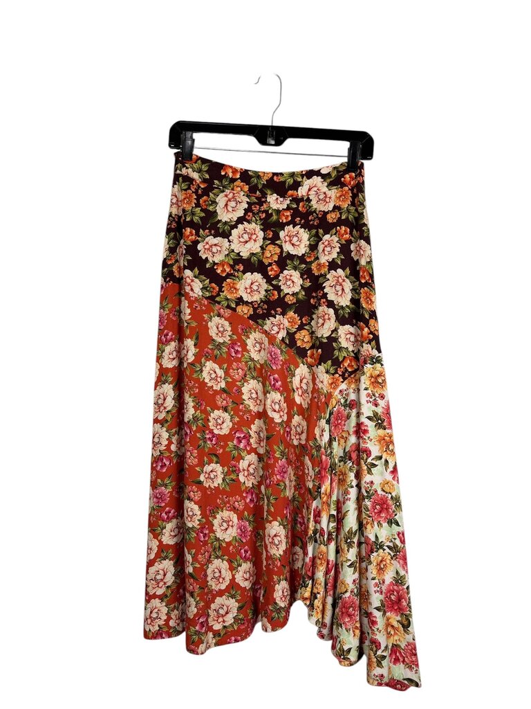 FARM RIO ASYMETRICAL FLORAL MIDI SKIRT