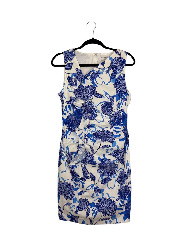 MILLY RUFFLE FLORAL SHEATH DRESS