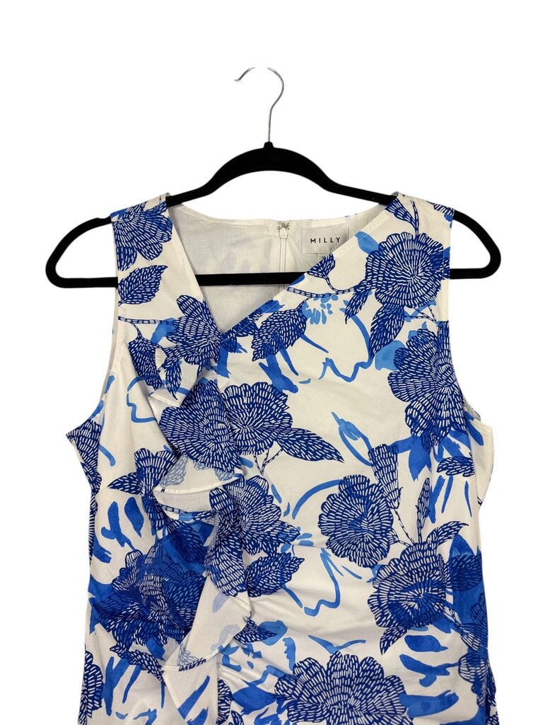 MILLY RUFFLE FLORAL SHEATH DRESS