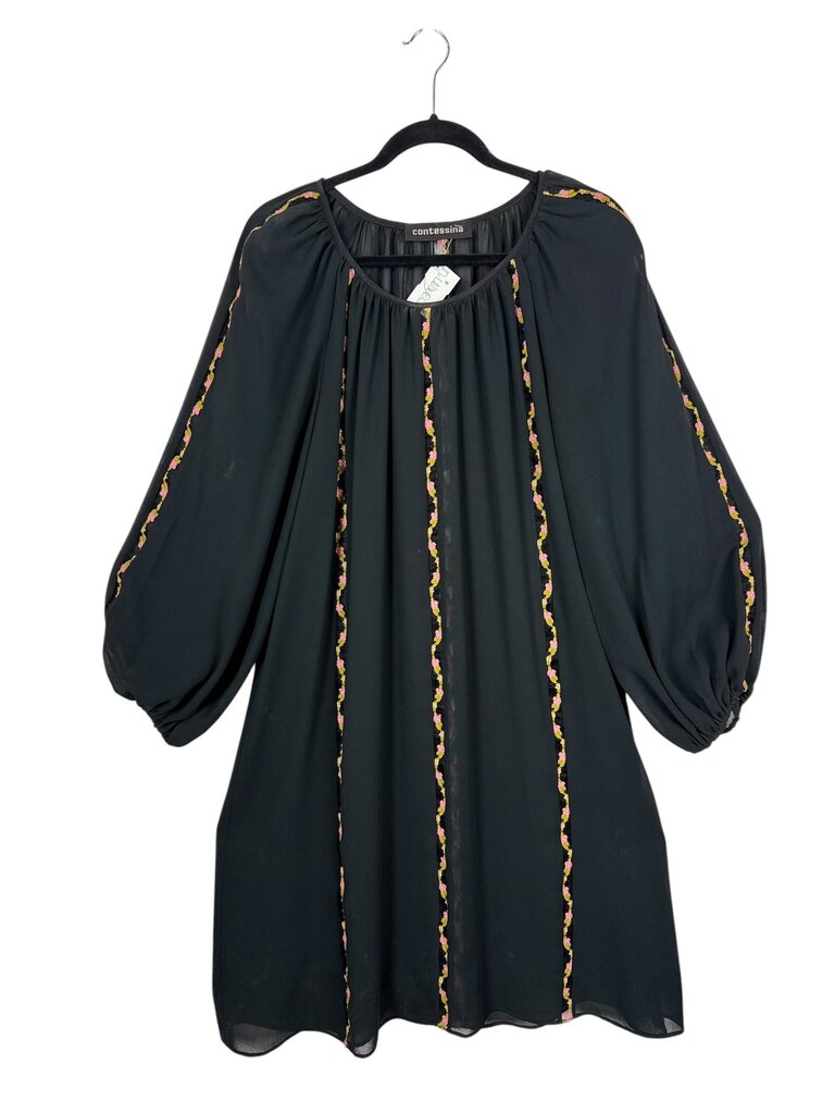CONTESSINA SHEER EMBROIDERED DRESS