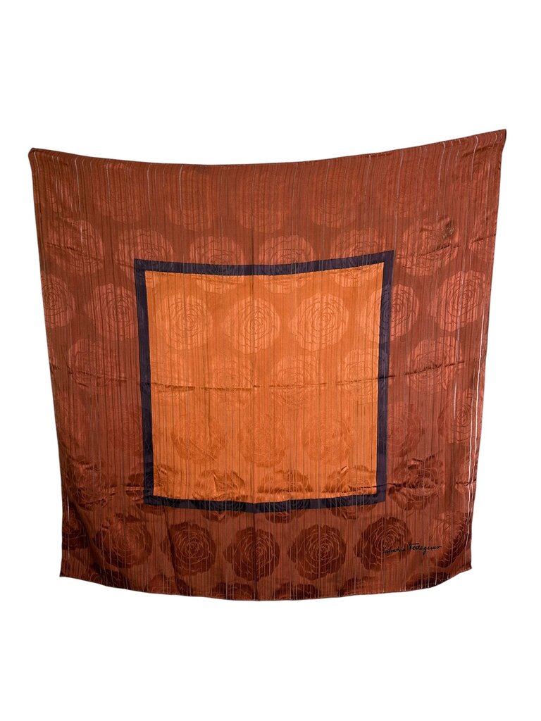 SALVATORE FERRAGAMO ROSE PRINT SCARF