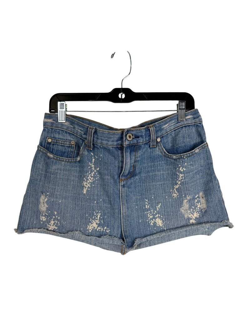 WET SEAL ACID WASH DISTRESSED DENIM MINI SKIRT