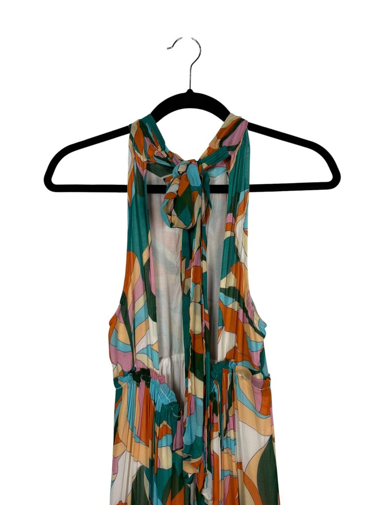 MAEVE ABSTRACT PRINT HALTER MAXI DRESS