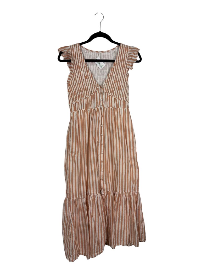 ANTHROPOLOGIE STRIPED MIDI DRESS