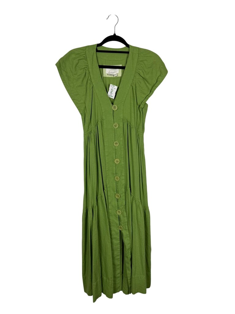 ANTHROPOLOGIE BUTTON FRONT MIDI DRESS