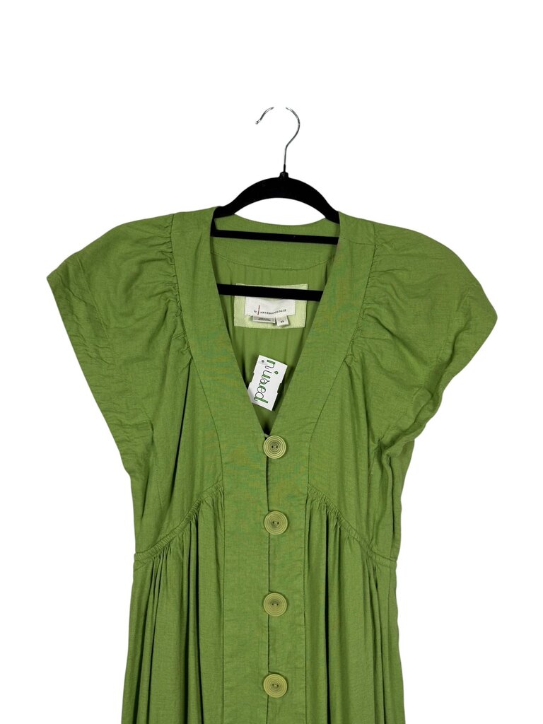 ANTHROPOLOGIE BUTTON FRONT MIDI DRESS