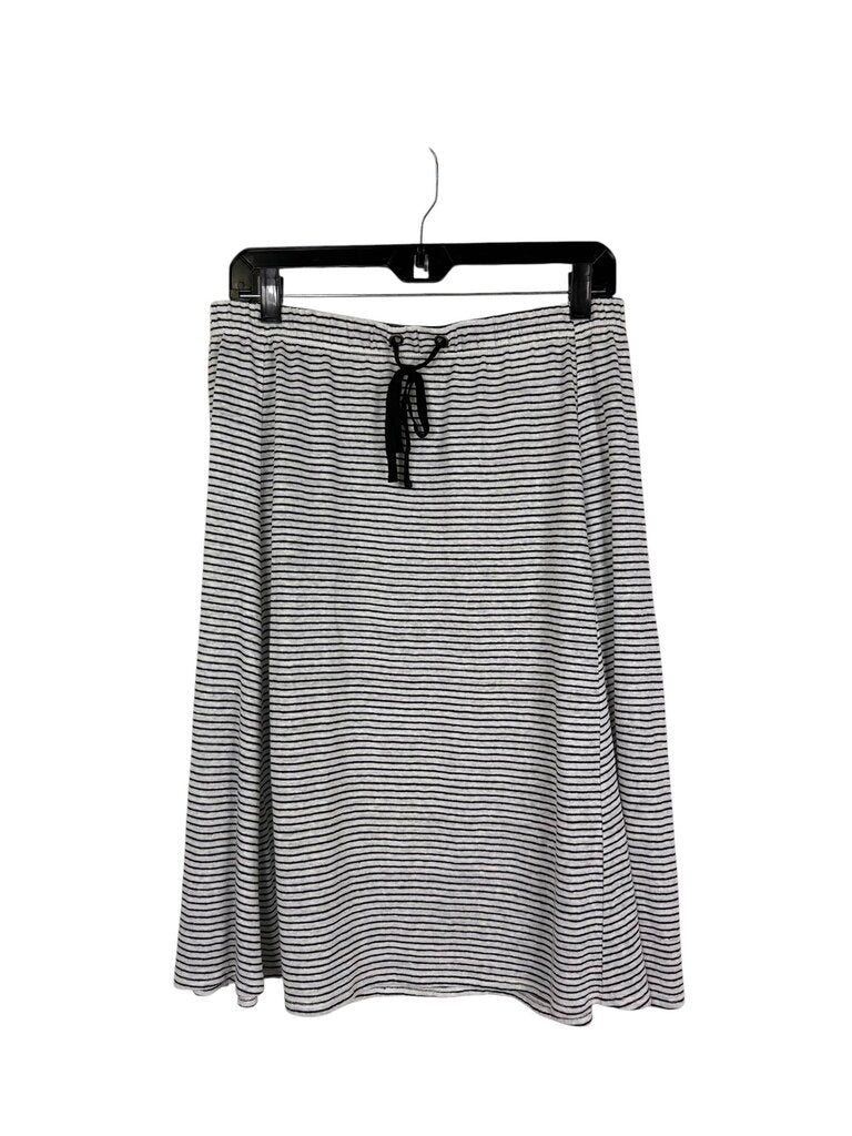 EILEEN FISHER 100% LINEN STRIPED SKIRT
