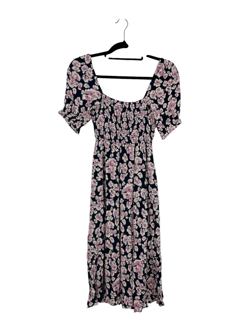 ABERCROMBIE & FITCH FLORAL SMOCK MIDI DRESS