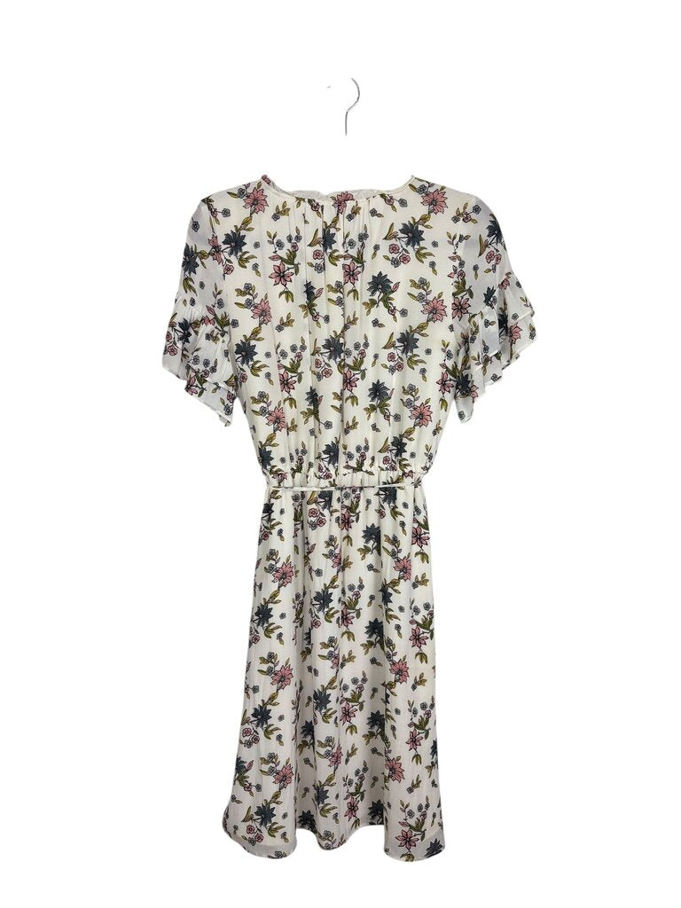 LOFT BELTED FLORAL PRINT DRESS