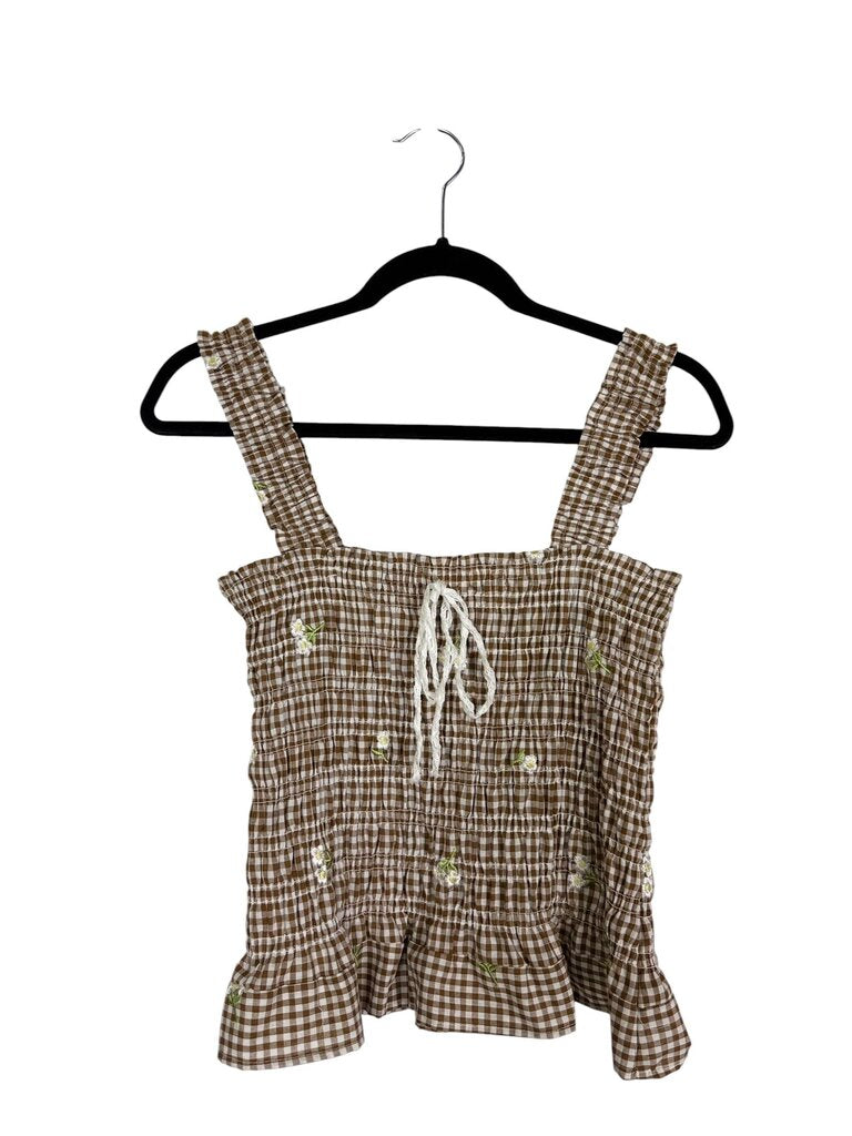 LOTUS & LAVENDER GINGHAM SMOCK TOP