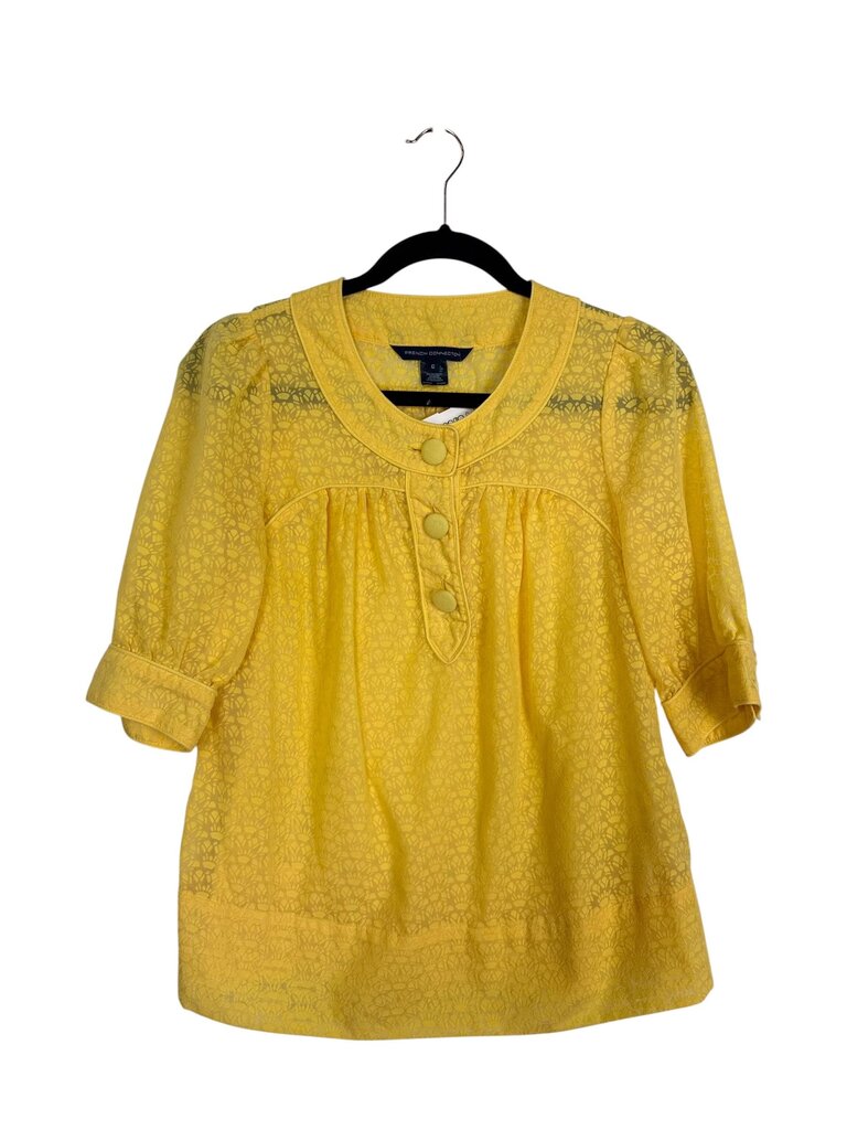 FRENCH CONNECTION SHEER BUTTON BLOUSE
