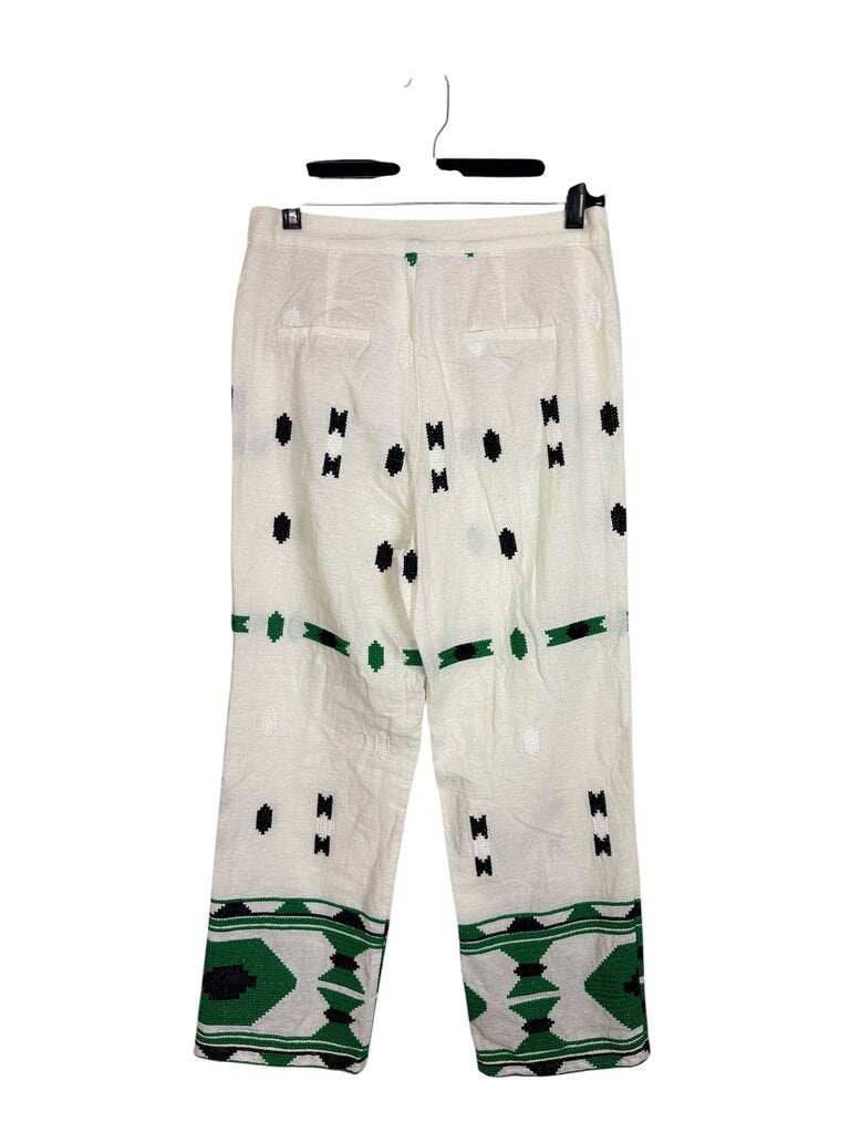 ZARA LINEN GEO PRINT PANTS