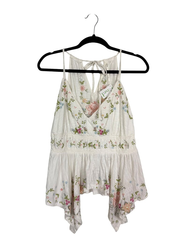 ANTHROPOLOGIE FLORAL EMBROIDERED TANK