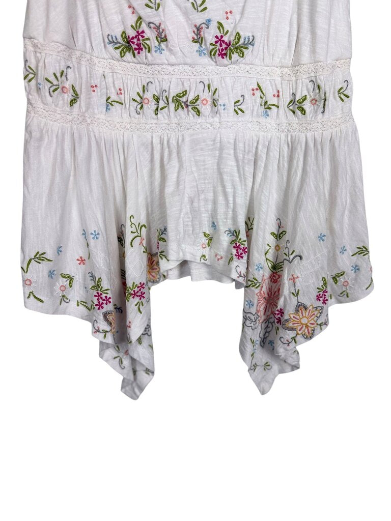 ANTHROPOLOGIE FLORAL EMBROIDERED TANK