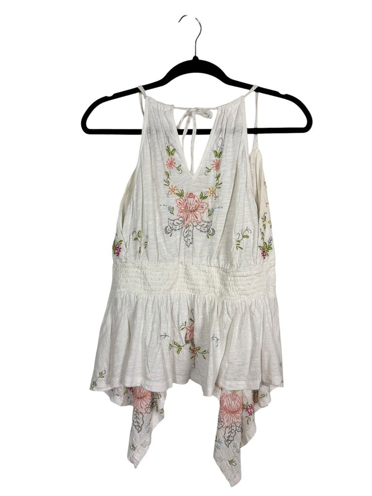 ANTHROPOLOGIE FLORAL EMBROIDERED TANK