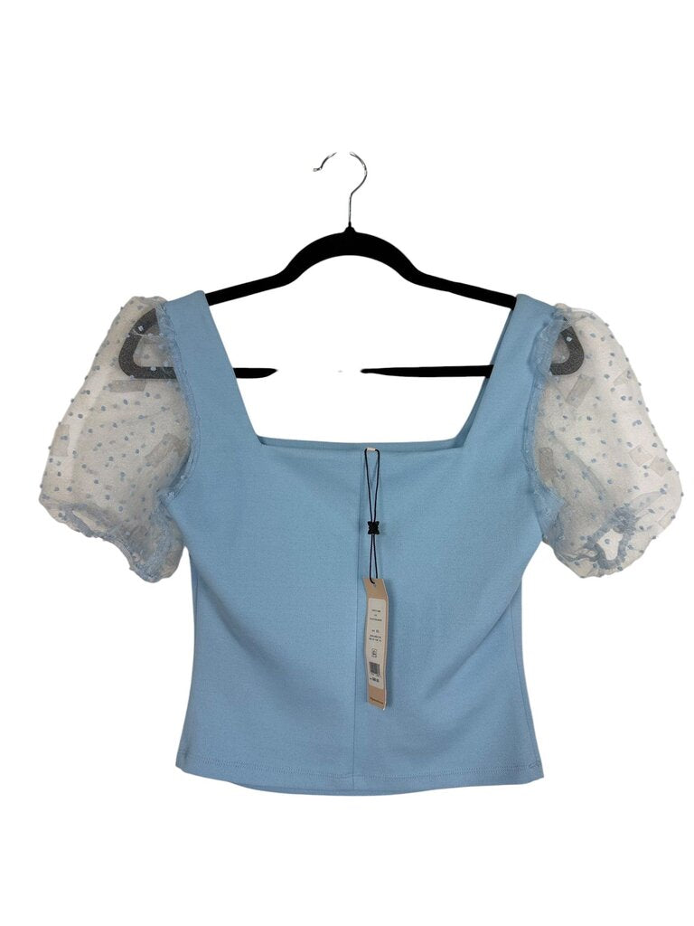 BCBG GENERATION SHEER SLEEVE BLOUSE