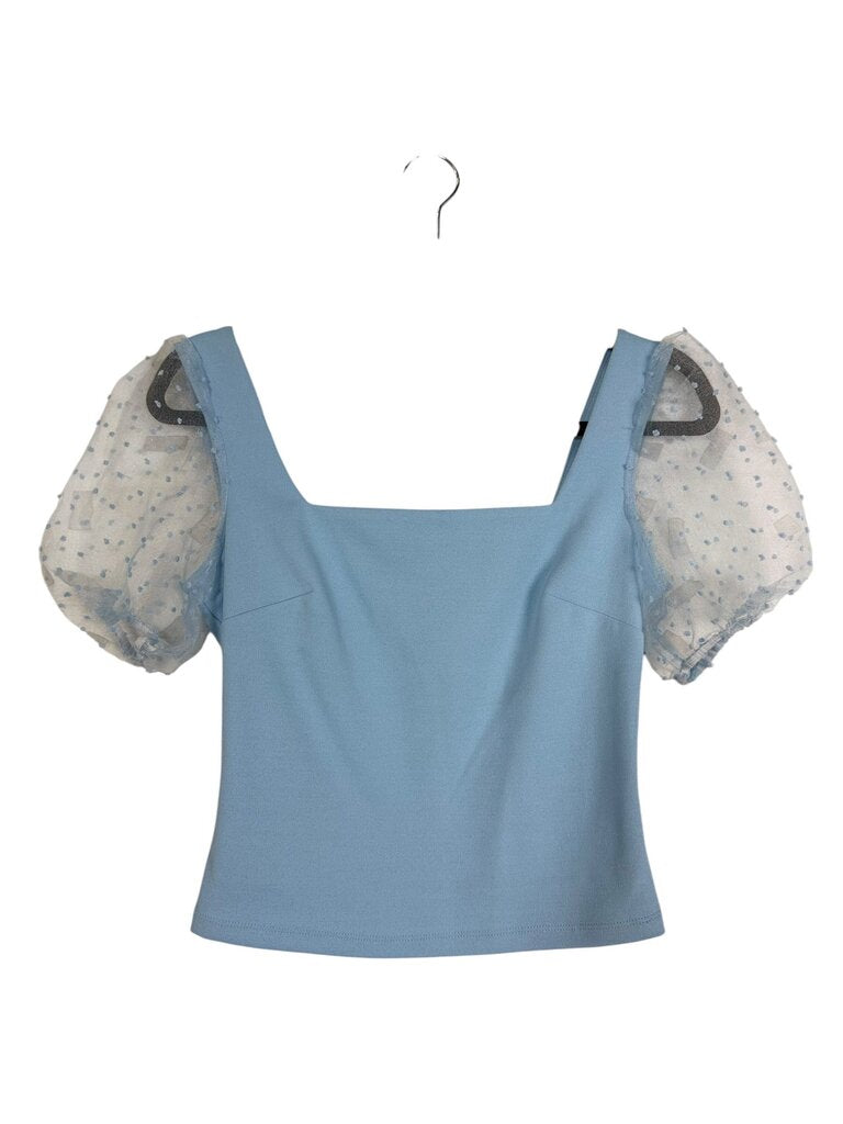 BCBG GENERATION SHEER SLEEVE BLOUSE